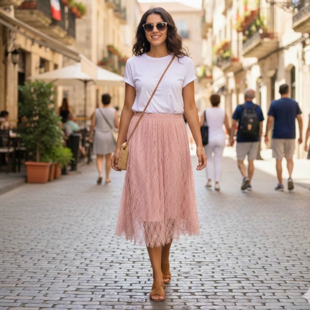 🚨4X$25🚨 Elegant Pink Lace Skirt